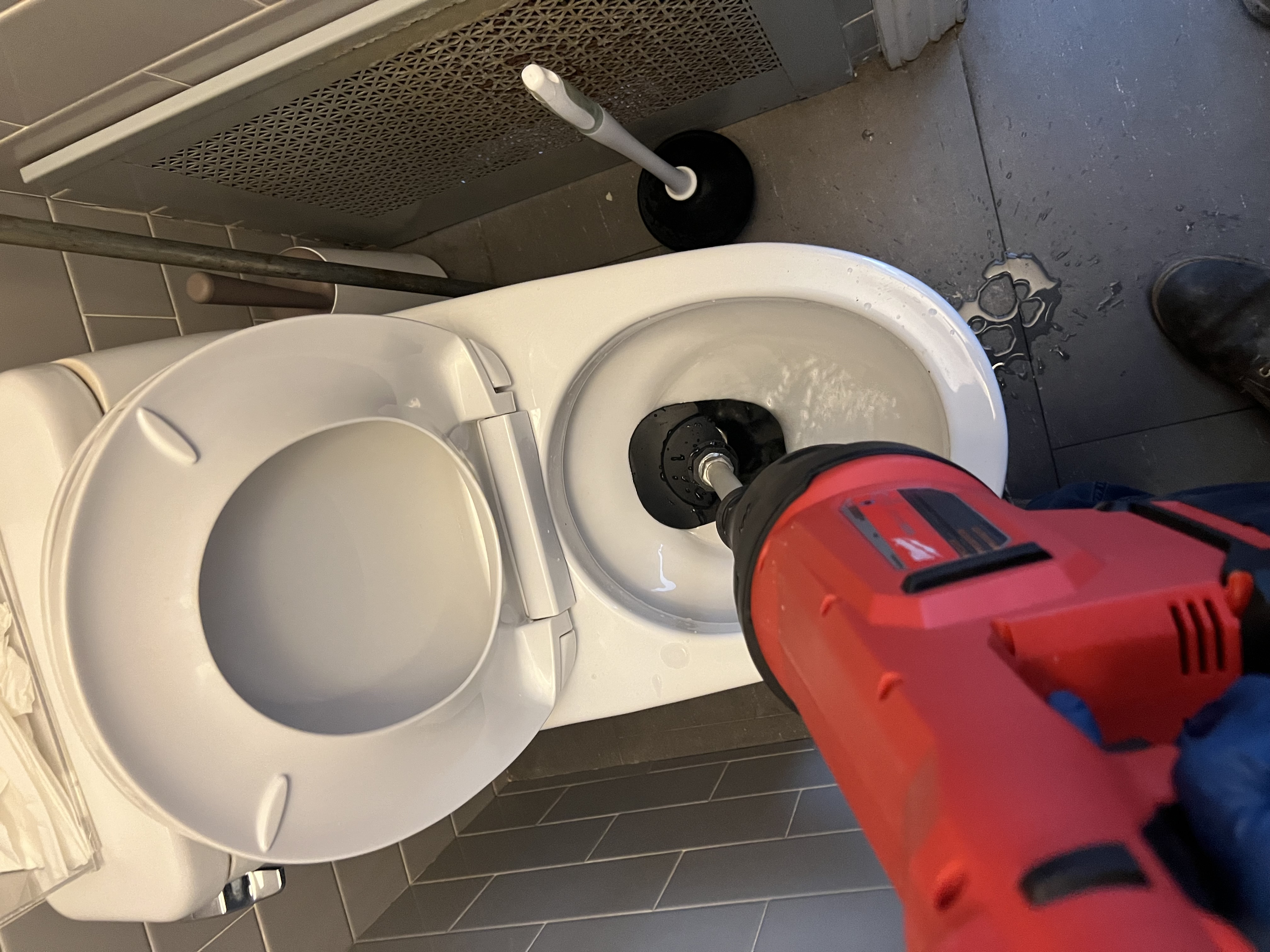 On-the-job plumbing work.