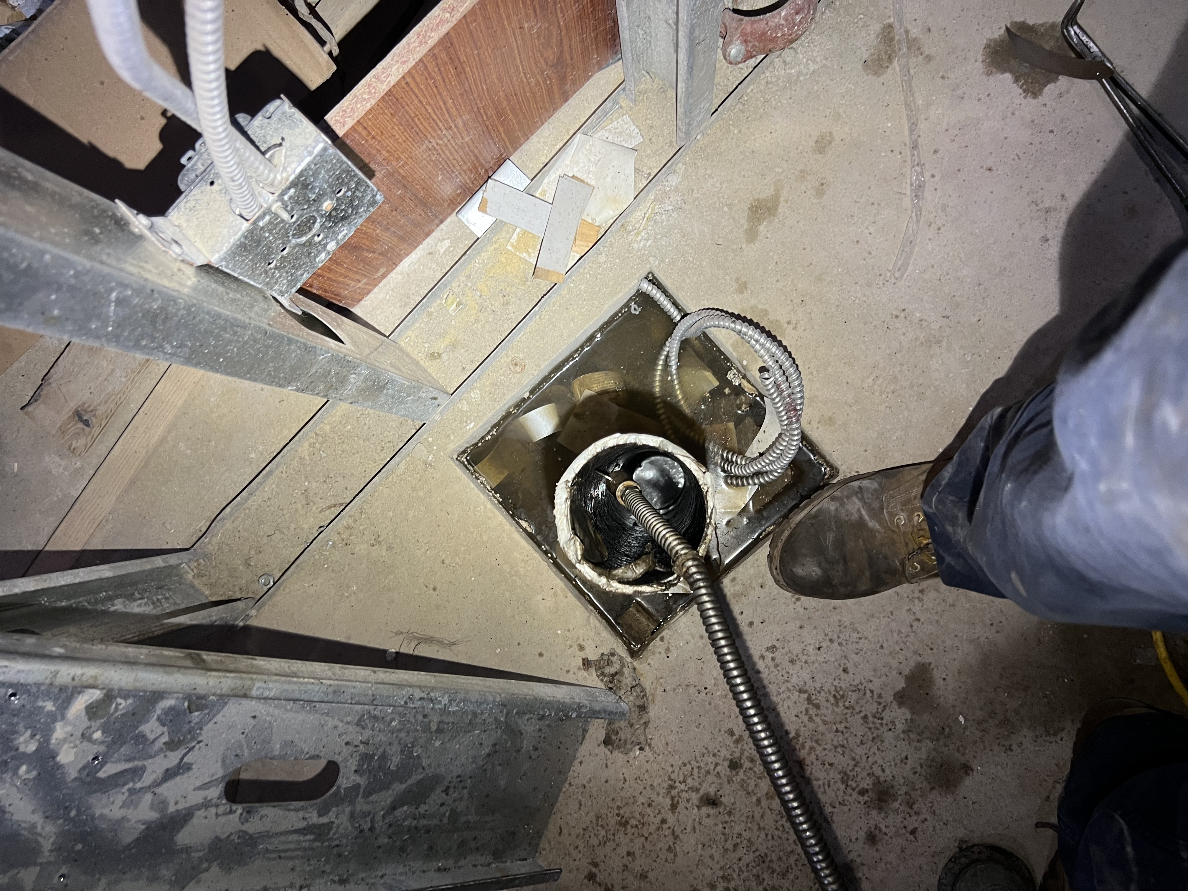 On-the-job plumbing work.